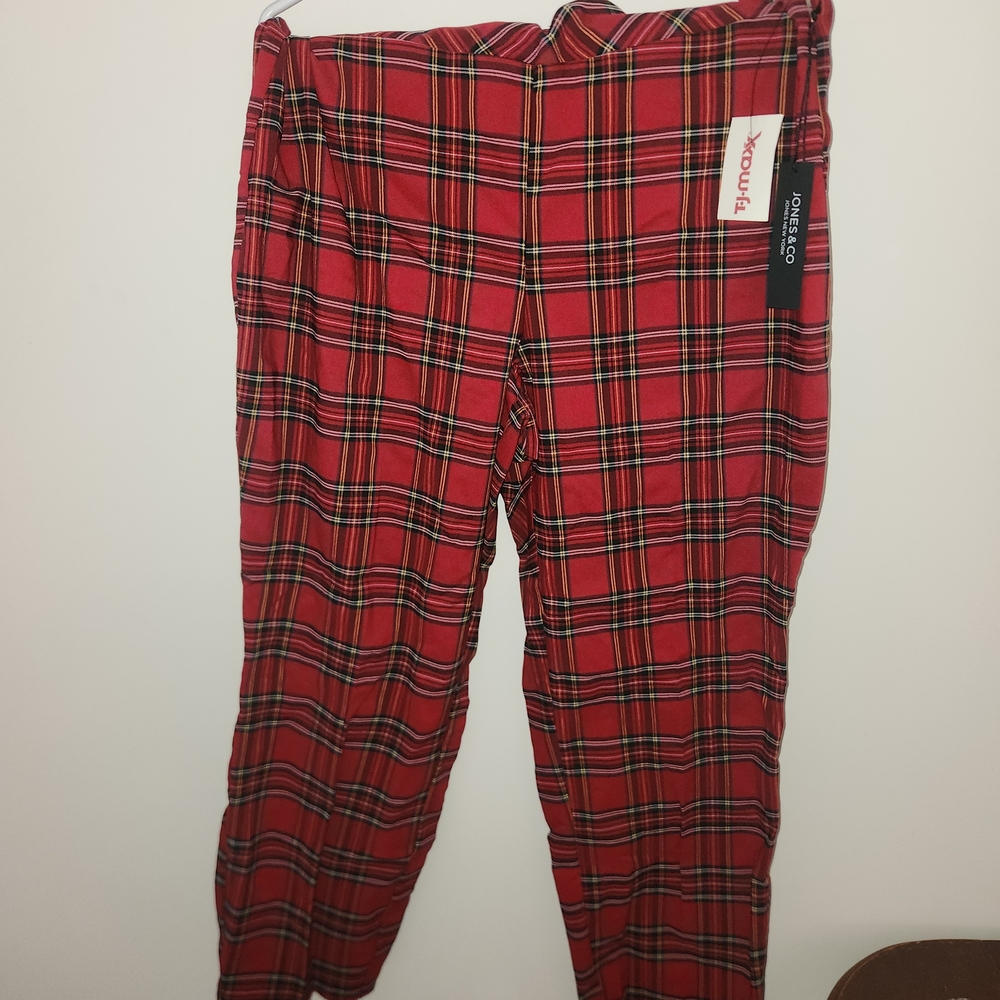 Jones New York Plaid Dressy Pants Womens Size 2X